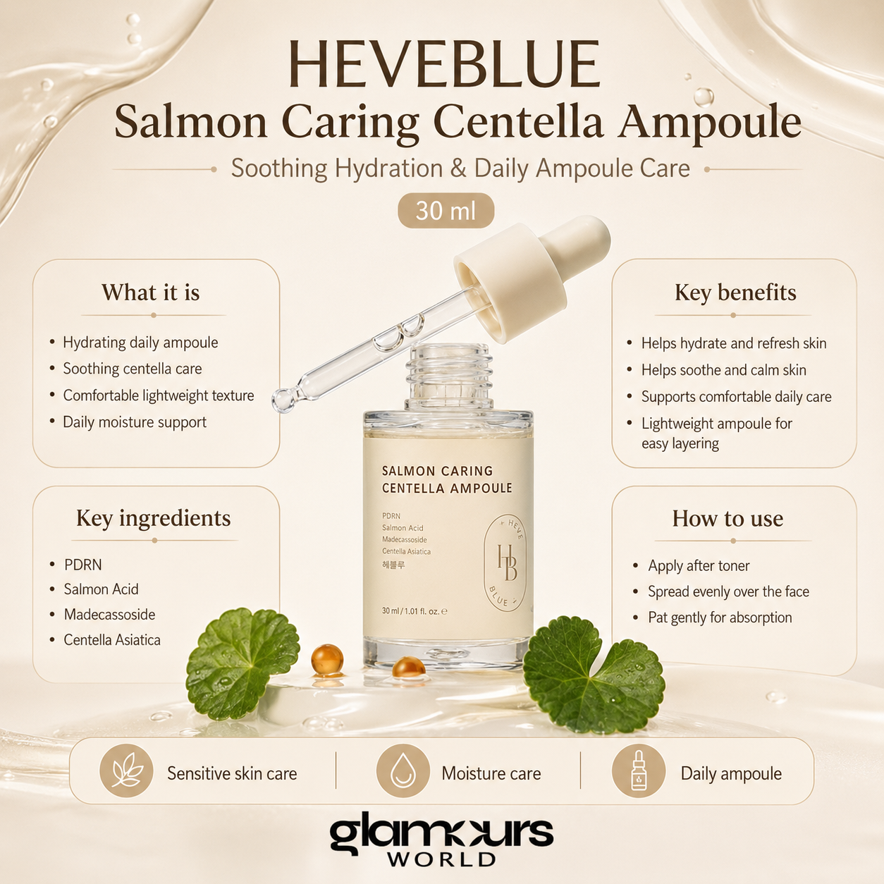 HEVEBLUE Salmon Caring Centella Ampoule 30ml